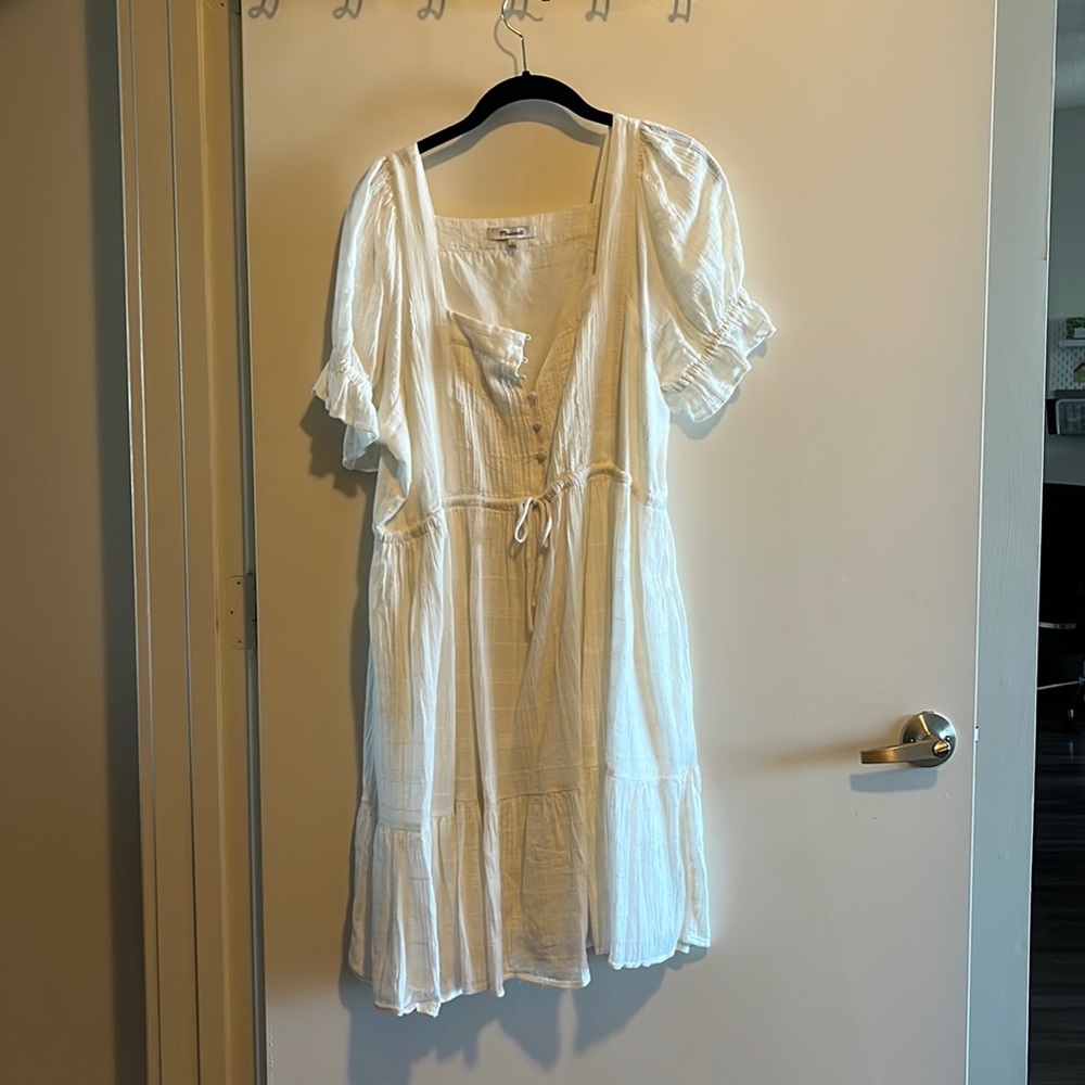 Madewell White Cotton Mini Dress
